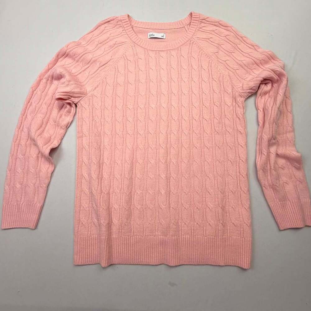 Croft & Barrow The Extra Soft Cable Crew Neck Sweater in Light Pink
